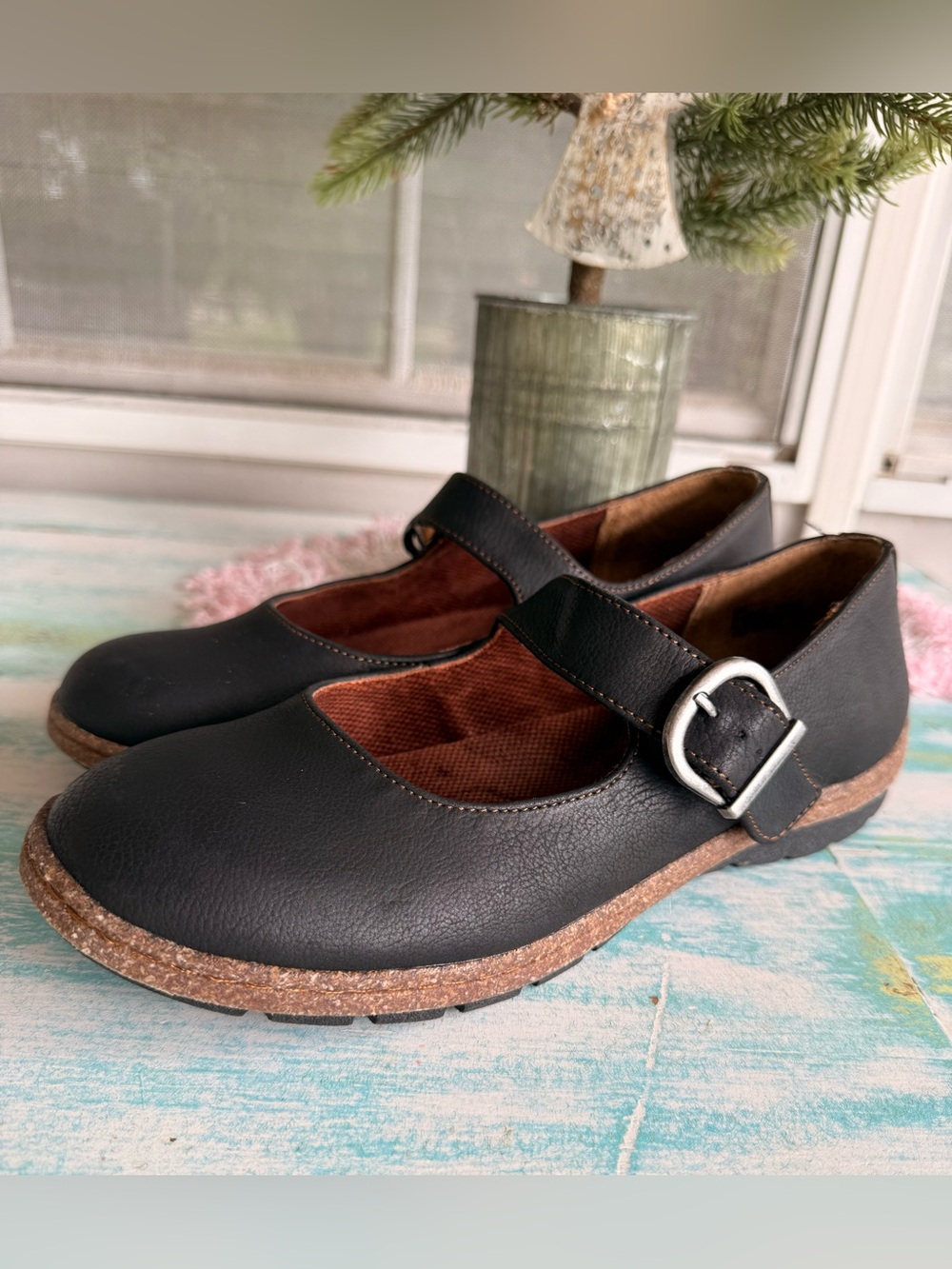b.o.c Born Concept Mary Jane Clogs Soft Black Faux Leather Comfort Shoes 8M